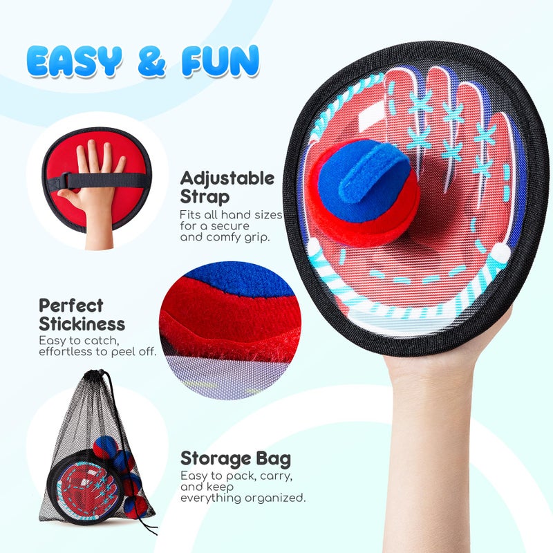 Playzap Toss and Catch Ball Set - Ultra Soft & Safe Toddler Baseball Gloves Designed for Pain-Free - Kids Games Toys Indoor Outdoor - Great for Yard Beach Pool - Gift for Boys Girls 2-4 5-7 8-10 Years - Image 3